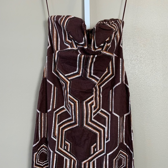 Anthropologie The Soleil Strapless Linen Plunge-Neck Midi Dress - Picture 7 of 16